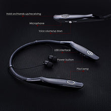 Load image into Gallery viewer, Bluetooth Headphones 14Hr Working Time, Truck Driver Bluetooth Headset, Wireless Magnetic Neckband Earphones, V4.2 Noise Cancelling Earbuds w/Mic, Compatible with Any Bluetooth Equitments (Black)
