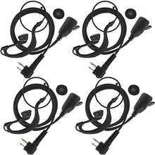 Load image into Gallery viewer, TENQ 2-pin G Shape Earpiece Headset for Motorola Radio CP88 CP040 CP100 CP110 CP125 CP140 CP150 CP160 CP180 CP200 CP250 CP300 (Pack of 4)
