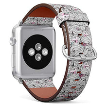 Load image into Gallery viewer, S-Type iWatch Leather Strap Printing Wristbands for Apple Watch 4/3/2/1 Sport Series (38mm) - Floral Unicorn Pattern
