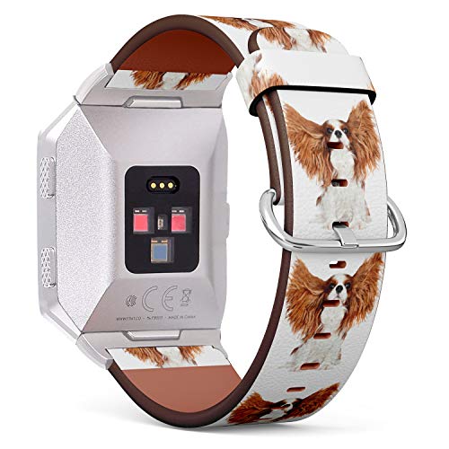 (Cavalier King Charles Spaniel Dog Ears in The air) Patterned Leather Wristband Strap for Fitbit Ionic,The Replacement of Fitbit Ionic smartwatch Bands