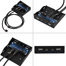 Load image into Gallery viewer, Richer-R Floppy Front Panel,USB2.0 HD-Audio Floppy Front Panel 3.5&#39;&#39; 9Pin to 2 USB2.0 Interface with Mic Audio
