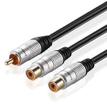 Load image into Gallery viewer, ALEONE RCA Y Adapter Cable Splitter RCA 2-Female to 1-Male Connector Wire Cord Plug
