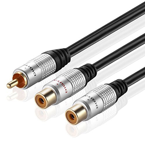 ALEONE RCA Y Adapter Cable Splitter RCA 2-Female to 1-Male Connector Wire Cord Plug
