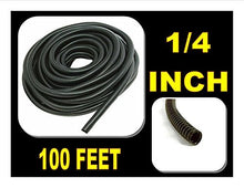 Load image into Gallery viewer, 100 Feet 1/4&quot; Split Loom - Tubing Wire Conduit Hose Cover Auto Home Marine Black
