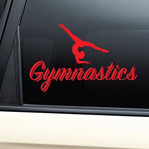 Nashville Decals Gymnastics Vinyl Decal Laptop Car Truck Bumper Window Sticker - Red
