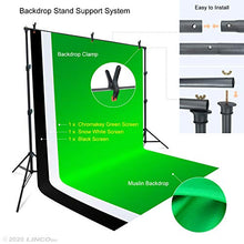 Load image into Gallery viewer, Linco Lincostore Photo Video Studio Light Kit AM169 - Including 3 Color Backdrops (Black/White/Green) Background Screen
