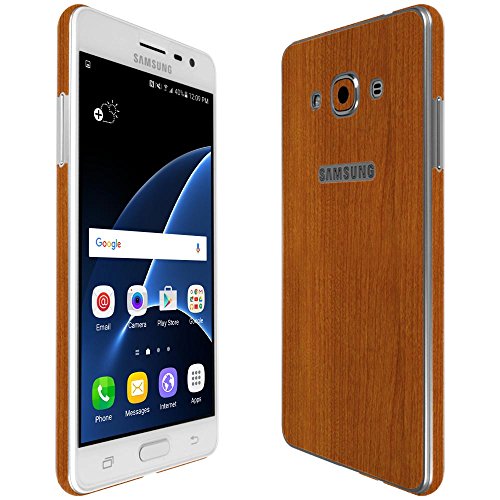 Skinomi Light Wood Full Body Skin Compatible with Samsung Galaxy J3 Pro (Full Coverage) TechSkin with Anti-Bubble Clear Film Screen Protector