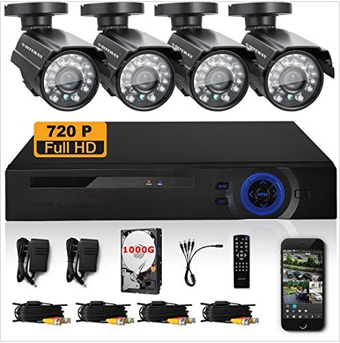 GOWE 720P HD 1200TVL 4 Outdoor Security Camera System 1080P HDMI CCTV Video Surveillance 8CH DVR Kit 1TB HDD AHD Camera Set
