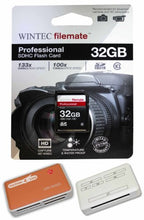 Load image into Gallery viewer, 32GB Class 10 Memory Card SDHC High Speed 20MB/Sec. Blazing Fast Card For KODAK EASYSHARE ZD710 V1253. A free Hot Deals 4 Less High Speed all in one Card Reader is included. Comes with.
