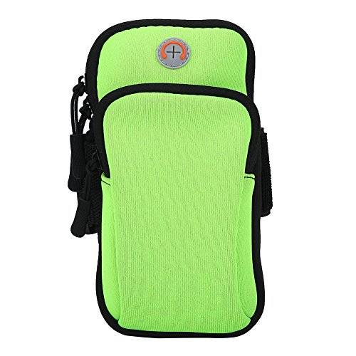 5Colors Arm Bag for Phone Outdoor Sport Armbag Arm Case for iPhone 7 with Running Armband Jogging Arm Pouch Gym, Cycling, Biking, Hiking.(Green)