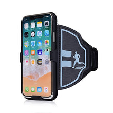 Load image into Gallery viewer, iPhone Xs Sports Armband, 180 Rotative Holster, Open Face Armband Ideal for Fitness Apps. Hybrid Hard case Cover with Sport Armband Combo, for Sports Jogging Exercise Fitness (iPhone Xs)
