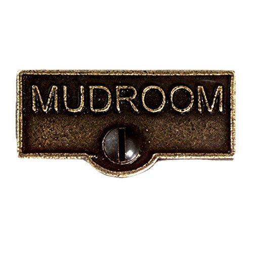 Switch Plate Tags MUDROOM Name Signs Labels Cast Brass | Renovator's Supply