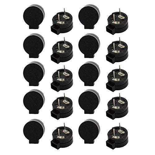 Aexit 20pcs DC Speakers 5V 2 Terminals Single-Side Buzz Passive Stereo Electronic Satellite Speakers Buzzer 13x12x6mm
