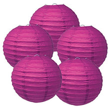 Load image into Gallery viewer, Just Artifacts 10-Inch Mulberry Purple Chinese Japanese Paper Lanterns (Set of 5, Mulberry Purple)

