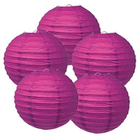 Just Artifacts 10-Inch Mulberry Purple Chinese Japanese Paper Lanterns (Set of 5, Mulberry Purple)