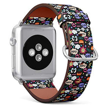 Load image into Gallery viewer, S-Type iWatch Leather Strap Printing Wristbands for Apple Watch 4/3/2/1 Sport Series (38mm) - Retro pop Art Pattern
