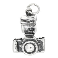 Sterling Silver Three Dimensional Single Lens Reflex Photographer Camera Charm