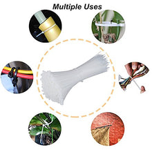 Load image into Gallery viewer, Self Locking Nylon Cable Zip Ties,4 6 8 10 12 Inches,Width 0.16inch,500Pcs HeavyDuty Wire Tie Wraps for Home,Office,Garden,Garage,Workshop (White)
