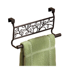 Load image into Gallery viewer, iDesign Twigz Metal Over the Cabinet Dish and Hand Towel Bar Holder for Kitchen, Bathroom, 5.6&quot; x 2.4&quot; x 9.7&quot;, Bronze
