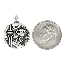 Load image into Gallery viewer, Sterling Silver Oxidized Double Sided Las Vegas Nevada Charm

