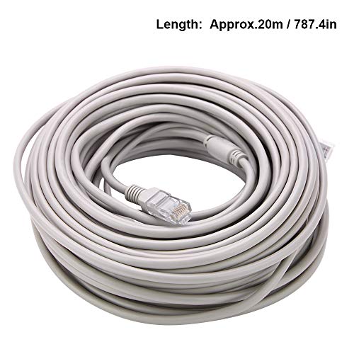 KIMISS RJ45 Cat 5 Network Ethernet Patch Cable + DC Ethernet CCTV Cable 5M/10M/15M/20 Meters for IP Cameras NVR System 10Mbps/100Mbps(20M)