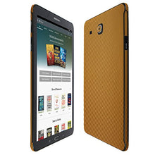 Load image into Gallery viewer, Skinomi Gold Carbon Fiber Full Body Skin Compatible with Samsung Galaxy Tab E Nook 9.6 (Full Coverage) TechSkin with Anti-Bubble Clear Film Screen Protector
