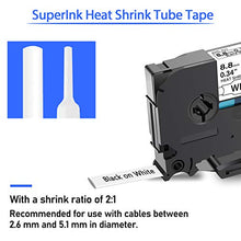 Load image into Gallery viewer, SuperInk 1 Pack Compatible for Brother HSe-221 HSe221 HS-221 HS221 Black on White Heat Shrink Tube Label Tape use in PT-D210 PT-D400 PT-E300 PT-E500 PT-P750WVP Printer (0.34&#39;&#39;x 4.92ft, 8.8mm x 1.5m)
