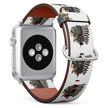 Load image into Gallery viewer, (Native American Indian Girl in National Headdress) Patterned Leather Wristband Strap for Fitbit Ionic,The Replacement of Fitbit Ionic smartwatch Bands
