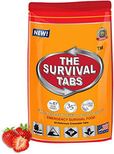 Load image into Gallery viewer, S.O.S. Rations Emergency Food Ration Survival Tabs- 2 days Package Gluten Free and Non-GMO 25 Years Shelf Life (24-tab pouch - Strawberry)
