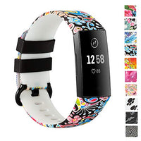 honecumi Replacement Bands Compatible with Fitbit Charge 4 /Charge 3 /Charge 3 SE Watchband Wristband Strap Bracelet for Men Women Colorful Pattern Watch Band with Metal Buckle-Small Size Watch Bands