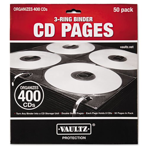 - Two-Sided CD Refill Pages for Three-Ring Binder, 50/Pack