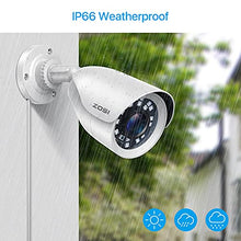 Load image into Gallery viewer, ZOSI 2MP 1080p HD Security Camera Outdoor Indoor 1920TVL (Hybrid 4-in-1 HD-CVI/TVI/AHD/960H Analog CVBS),24PCS LEDs,80ft Night Vision, 90View Angle, Weatherproof Surveillance CCTV Bullet Camera
