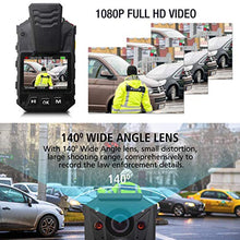 Load image into Gallery viewer, Alpha Digital Police Body Camera w/ Infrared Night Vision, 5MP CMOS Sensor, 21 MP Camera, 2304x1296 P30 Video, 46083456 JPEG, HD 1080P, 32GB Memory, Waterproof, Law Enforcement, Security Guards
