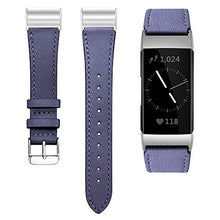 Load image into Gallery viewer, Shangpule Compatible for Fitbit Charge 4 / Fitbit Charge 3 / Fitbit Charge 3 SE bands, Genuine Leather Band Replacement Accessories Straps Women Men Small Large(Purple)
