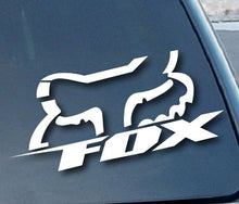 Load image into Gallery viewer, Fox Moto - Vinyl - 10&quot; wide (Color: WHITE) decal laptop tablet skateboard car windows stickers
