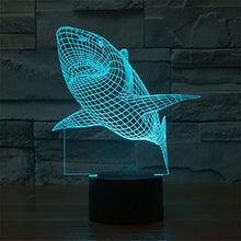Load image into Gallery viewer, Optical Illusion Lamp Shark Shape Table Night Lamp,USB Touch Button 3D LED Color Change Lamp for Christmas Kids Gifts
