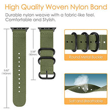 Load image into Gallery viewer, Fintie Band Compatible with Apple Watch 44mm 42mm, Lightweight Breathable Woven Nylon Sport Wrist Strap with Metal Buckle Compatible 44mm 42mm Apple Watch Series SE / 6/5/4/3/2/1, Olive
