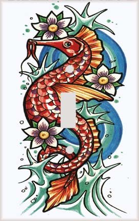 Floral Seahorse Switchplate - Switch Plate Cover