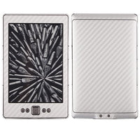 Skinomi Silver Carbon Fiber Full Body Skin Compatible with Amazon Kindle (2012)(Full Coverage) TechSkin with Anti-Bubble Clear Film Screen Protector