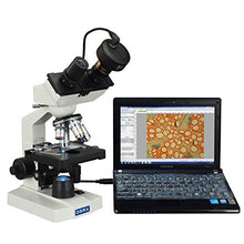 Load image into Gallery viewer, OMAX 40X-1600X Digital Lab LED Binocular Compound Microscope with Double Layer Mechanical Stage and 1.3MP USB Digital Camera
