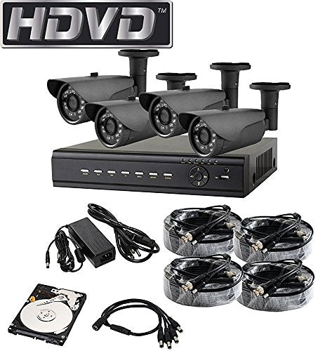 HDVD HVD-P-T88B4 Full HD 1080P HD-TVI CCTV Package 8CH DVR with 4 Camera 2.0MP 1080P Cameras Full HD 1080P HDMI Output Night Vision IR Indoor/Outdoor Bullet Pipe Camera 1TB HDD Installed