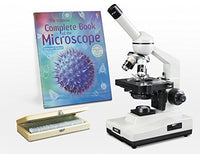 Parco Scientific Monocular Compound Microscope, 40x2000x Magnification, LED Illumination, Mechanical Stage, Microscope Book, 50 Prepared Slides Variety Set, Package ($10 Value)