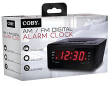 Load image into Gallery viewer, Coby CBCR-102-BLK Digital Alarm Clock with AM/FM Radio and Dual Alarm (Black)
