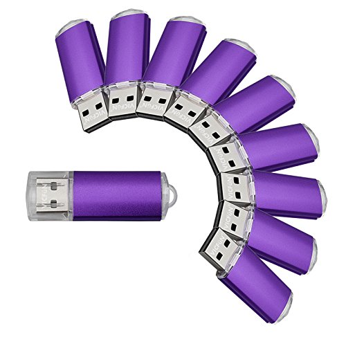 VICFUN 10pcs 8GB USB Flash Drive 8G USB 2.0 Metal USB Drive Thumb Stick Purple