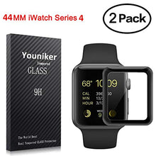 Load image into Gallery viewer, Youniker 2 Pack Apple Watch 44 MM Screen Protector Tempered Glass for Apple iWatch 44mm Series 4,Full Coverage iWatch 4 Screen Protector Foilsl,Anti-Scratch,Bubble Free

