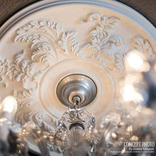 Load image into Gallery viewer, Ekena Millwork CM29HY Haylynn Ceiling Medallion, 29 1/8&quot;OD x 1 1/4&quot;ID x 4&quot;P (Fits Canopies up to 1 1/4&quot;), Factory Primed
