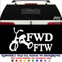 Fwd Ftw Tricycle Funny Japanese JDM REMOVABLE Vinyl Decal Sticker For Laptop Tablet Helmet Windows Wall Decor Car Truck Motorcycle - Size (10 Inch / 25 Cm Wide) - Color (Matte Black)
