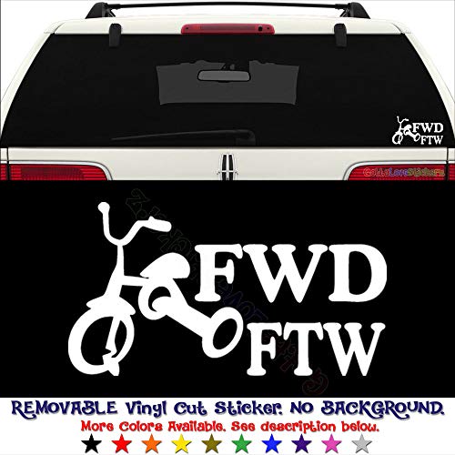 Fwd Ftw Tricycle Funny Japanese JDM REMOVABLE Vinyl Decal Sticker For Laptop Tablet Helmet Windows Wall Decor Car Truck Motorcycle - Size (10 Inch / 25 Cm Wide) - Color (Matte Black)