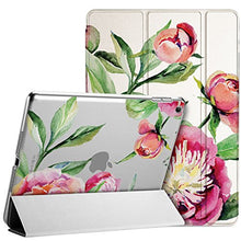 Load image into Gallery viewer, Wonder Wild iPad Mini 1 2 3 4 Air 2 Pro 10.5 12.9 Tablet 2018 2017 9.7 inch Cover Smart Stand Case Pink Peony Cute Flower Pretty Lovely Beautiful Roses Print Green Leaf Clear Design Vintage Colorful
