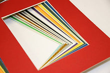 Load image into Gallery viewer, Pack of 50 MIXED COLORS 8x10 Picture Mats Mattes Matting for 5x7 Photo + Backing + Bags
